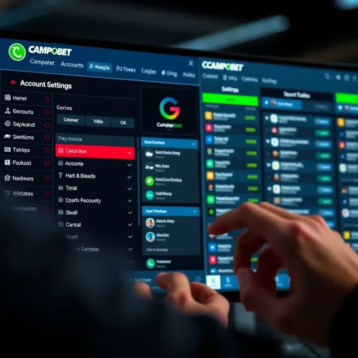 Navigating Campobet Account Settings User navigating account settings on an online betting platform