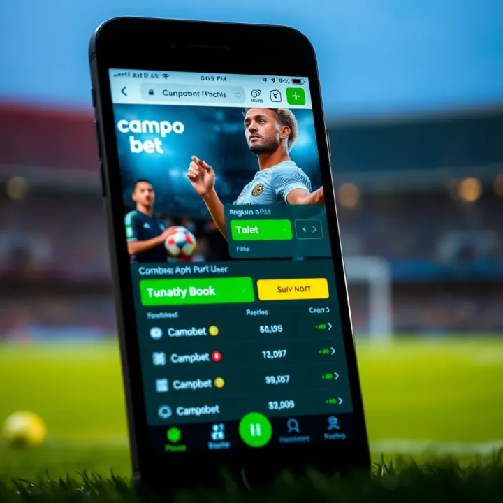 Mobile phone displaying Campobet APKPure download interface for Nigerian users