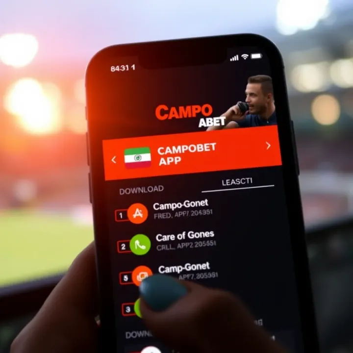 Mobile phone screen showing the Campobet app installation page with download options