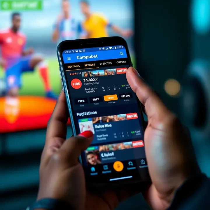 Mobile device displaying Campobet app interface with betting options visible