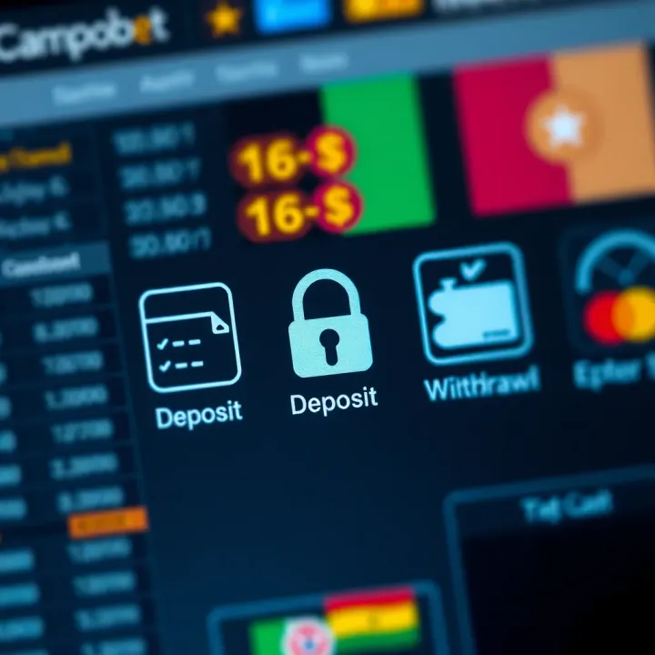 Secure transaction icons representing deposit and withdrawal features with legal compliance in Cameroon