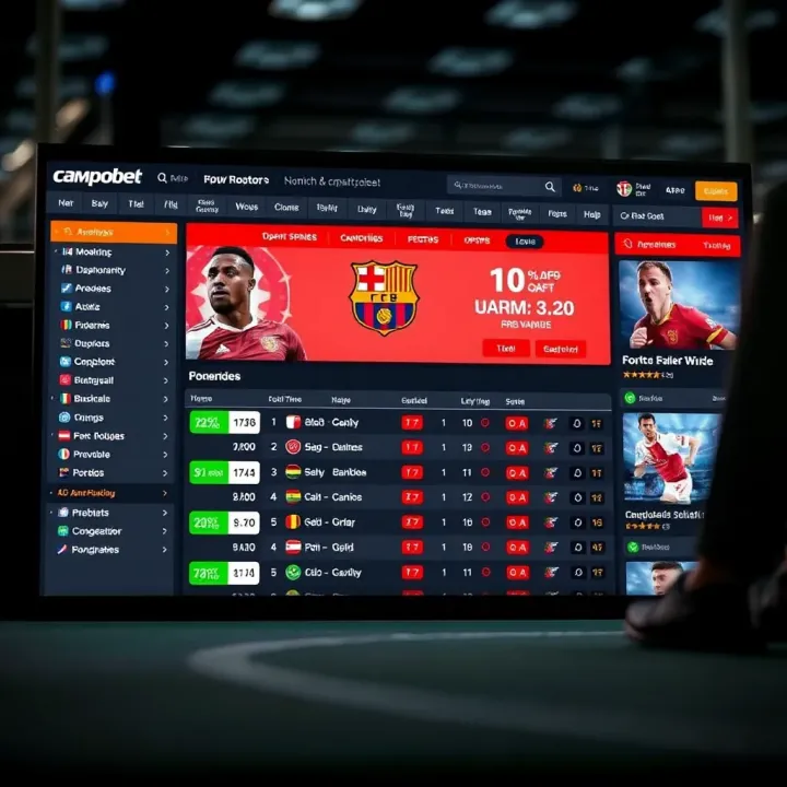 Interface of Campobet showing a variety of sports betting options suitable for Cameroonian players