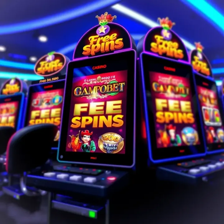 Slot machine showing free spins feature on casino interface