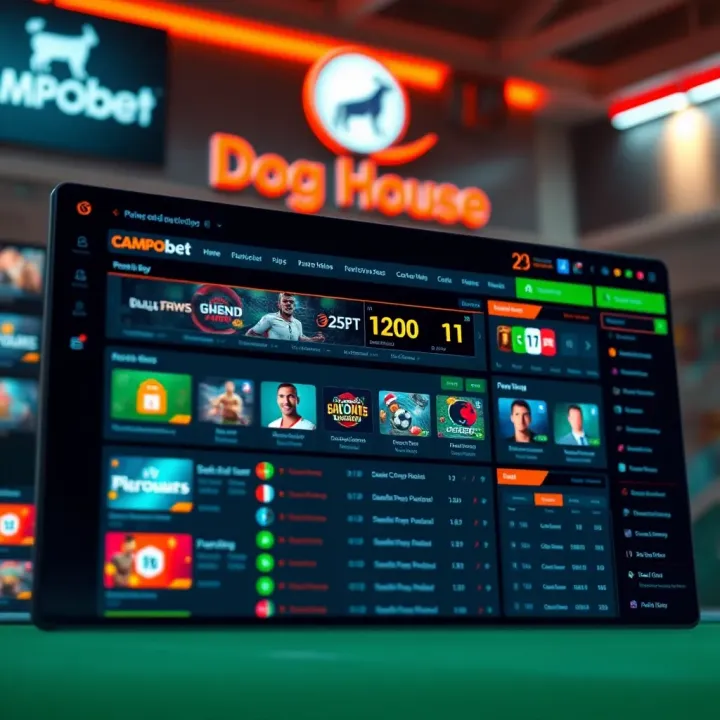 Online sports betting interface on Campobet Dog House platform showing various game options