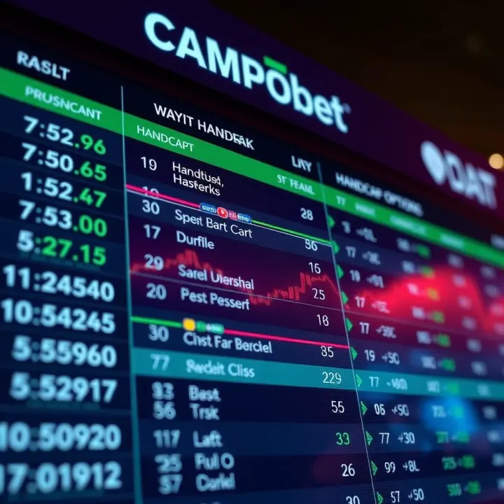 Illustration showing a betting odds board with different handicap options displayed clearly