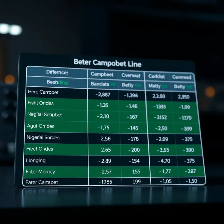 Comparison chart illustrating differences in betting odds between Campobet and other Nigerian bookmakers