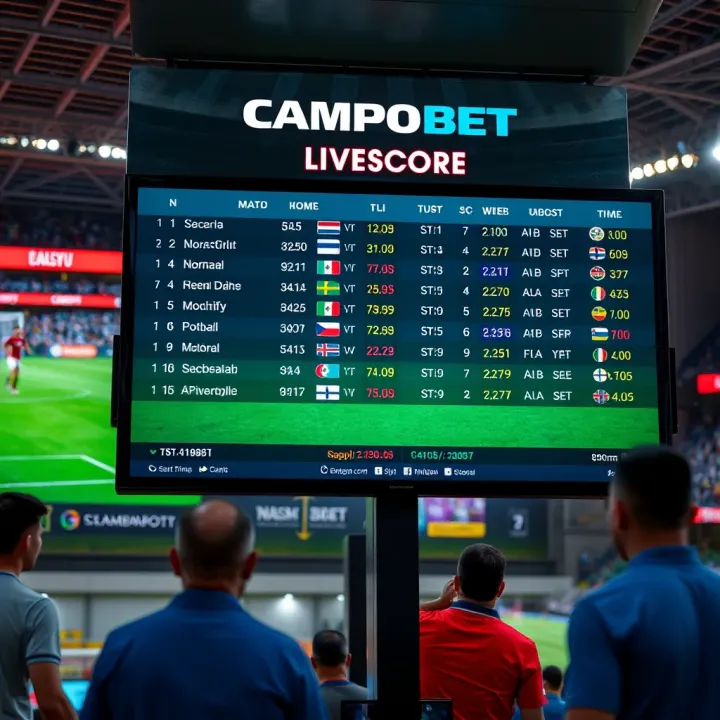 Live sports scoreboard displaying real-time football match updates on digital screen