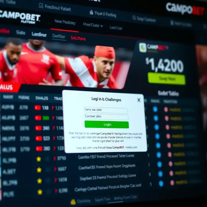 Notification alert showing common login issues with solutions on a betting platform interface