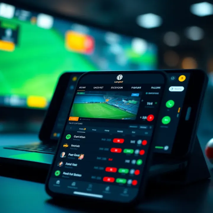 Interface showcasing Campobet Mlite's simplified mobile dashboard with betting options