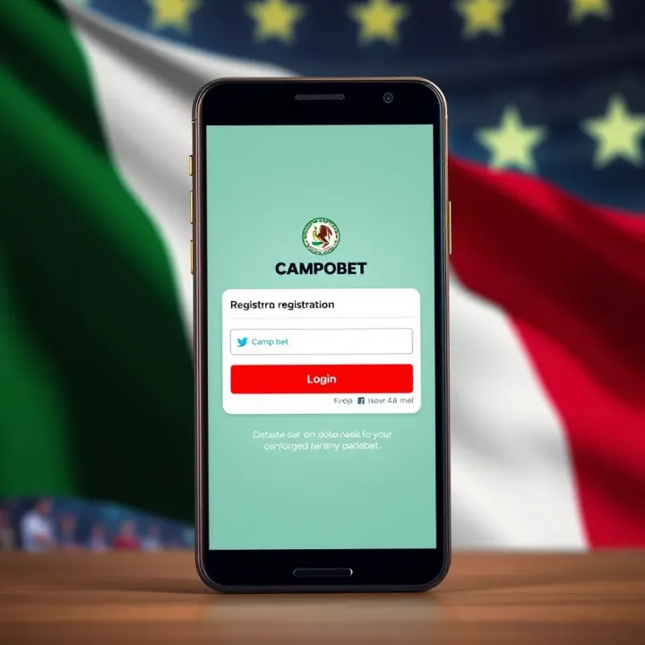 Mobile phone displaying Campobet registration screen with Nigerian flag in background