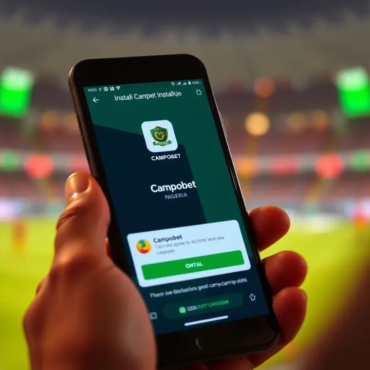 Smartphone showing installation progress of Campobet Nigeria app APK