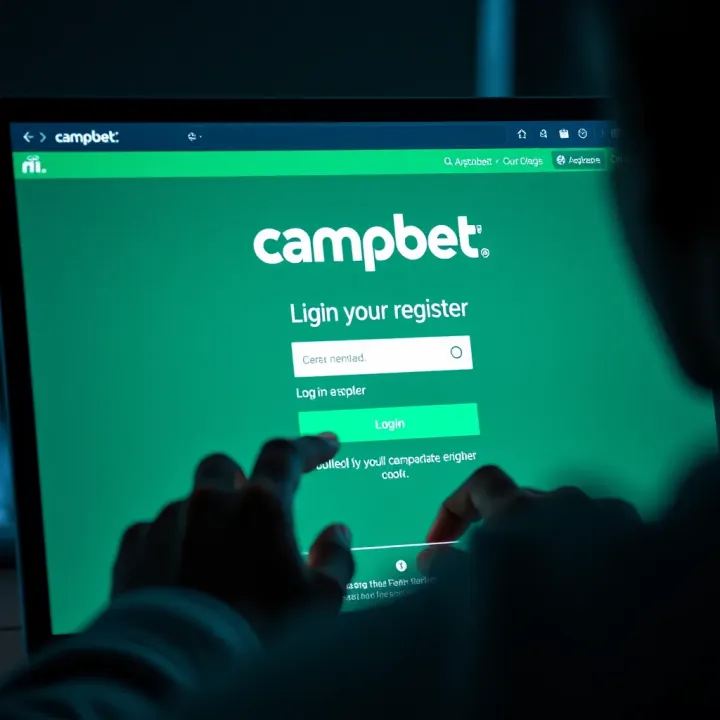 User entering login credentials on Campobet Nigeria website