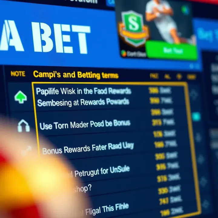 Illustration of betting rewards and bonus terms highlighted on a digital interface