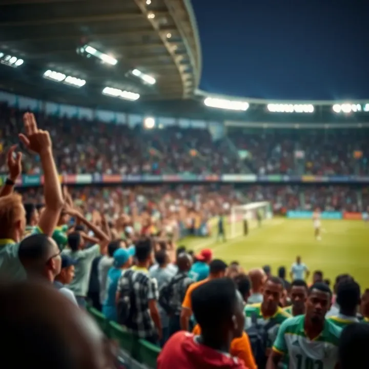 Football stadium filled with fans during a Nigeria Professional Football League match