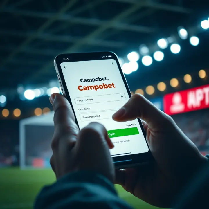 User entering credentials on mobile device to access Campobet platform