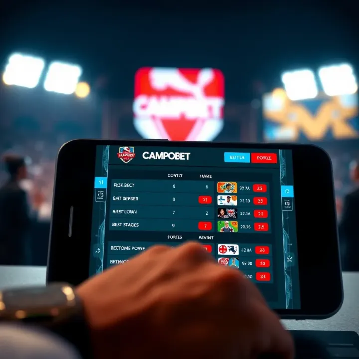 User interface displaying Campobet Oldmobile platform with sports betting options