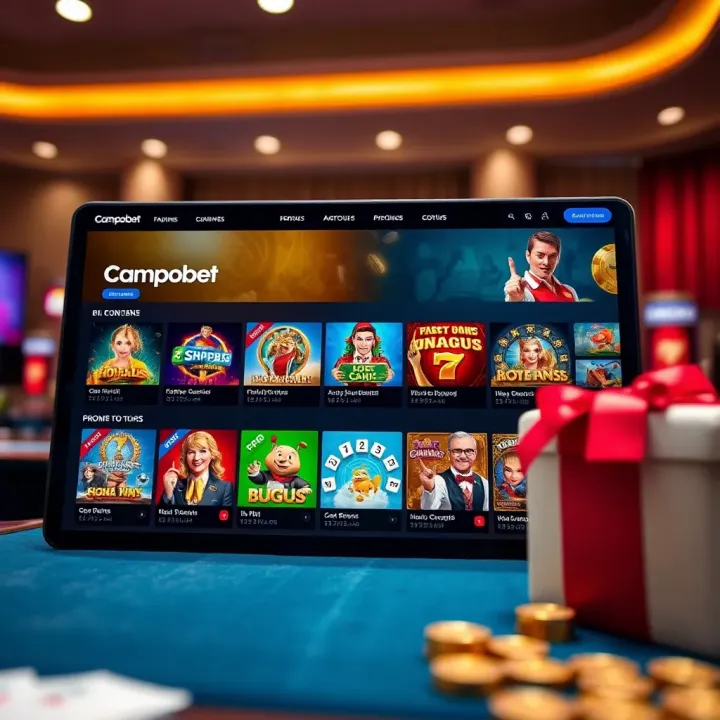 Campobet online casino homepage showcasing game options and promotions