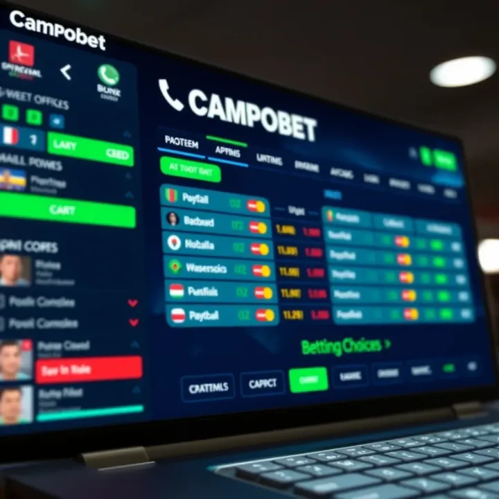 User interface of Campobet online sportsbook displaying various betting options