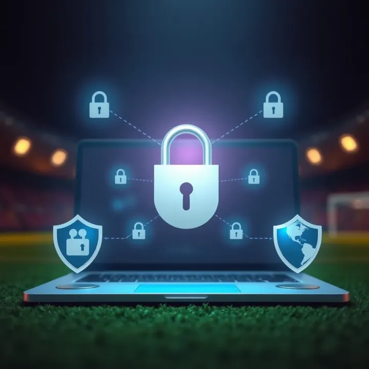 Illustration of secure online betting with locks and shield icons representing safety measures for Nigerian users