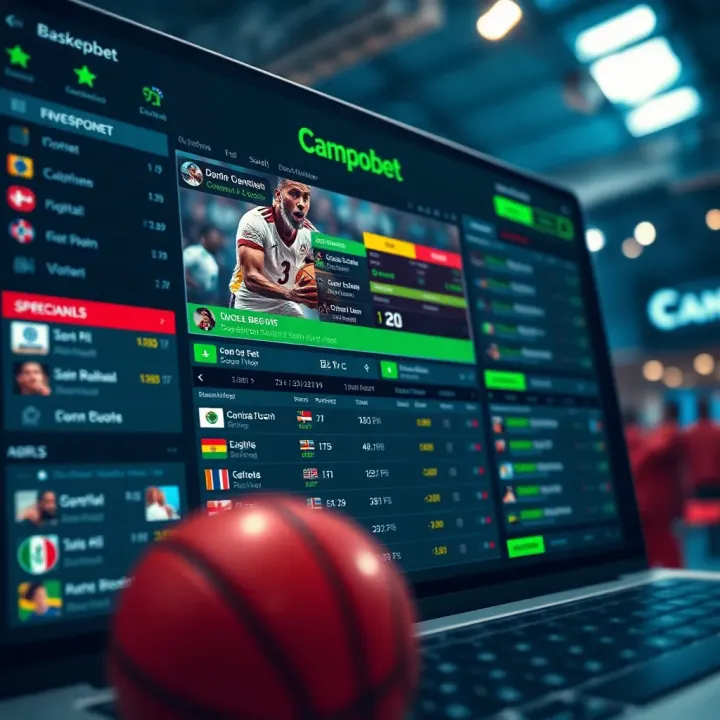 Interactive platform interface showing basketball and football live scores and betting insights