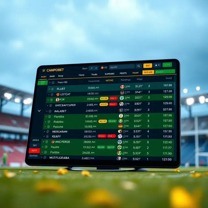 Screenshot displaying various pre-match betting options and odds on Campobet platform
