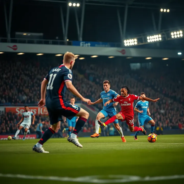 Action-packed Premier League match showcasing intense competition on the pitch