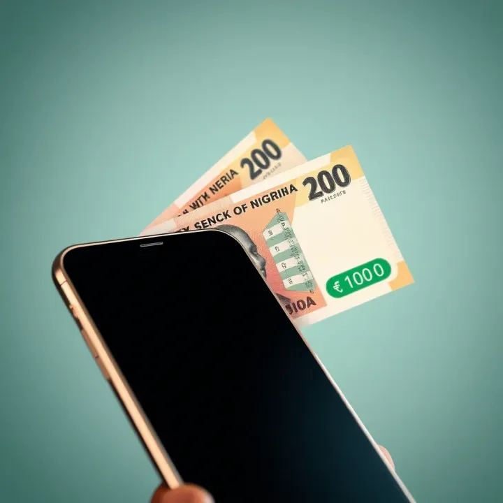 Graphic showing Nigerian Naira currency and a mobile phone symbolizing quick withdrawal