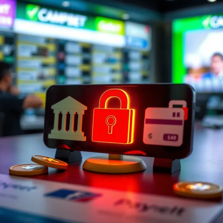 Secure bank transfer and mobile wallet icons symbolizing payment choices