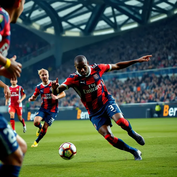 Professional football match in Serie A with players competing intensely on the field