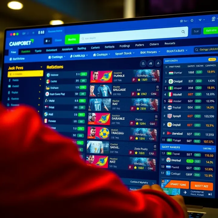 User interface showing diverse sports betting options on Campobet UK platform