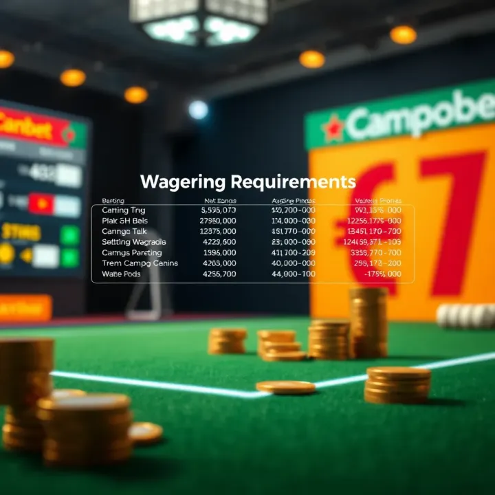 Understanding Wagering Requirements for Campobet Bonuses Diagram displaying wagering requirement terms with coins and betting symbols