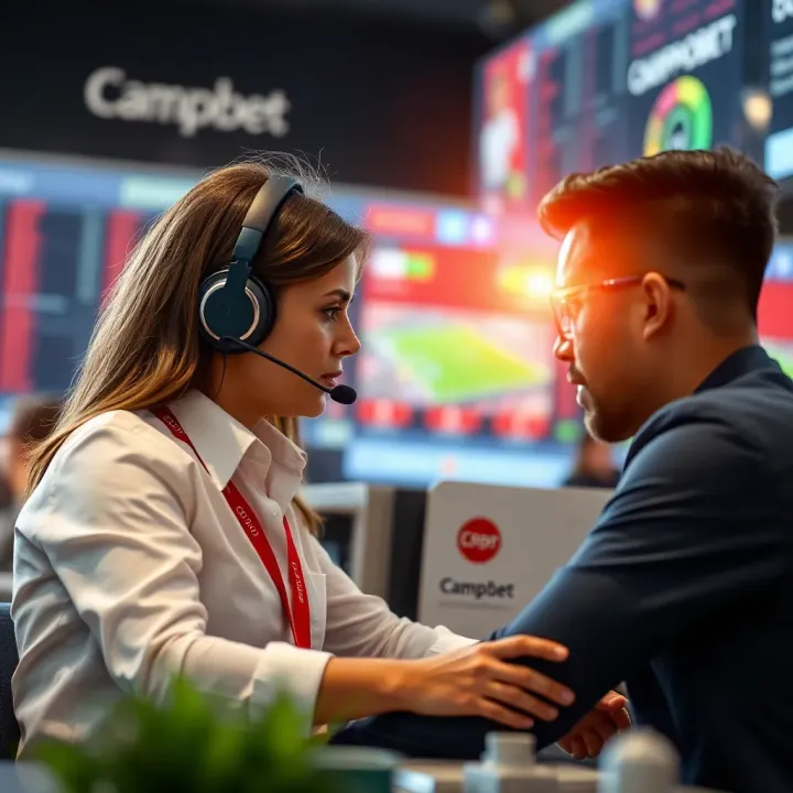 Customer support agent assisting a user with withdrawal issues on Campobet