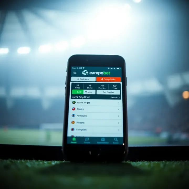 Web Campobet Classic Mobile Betting Interface Mobile phone showing Web Campobet's classic betting interface with clear navigation options