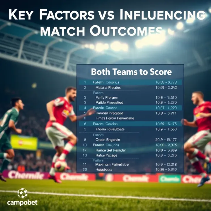 Visual representation of factors influencing match outcomes in football for strategic betting