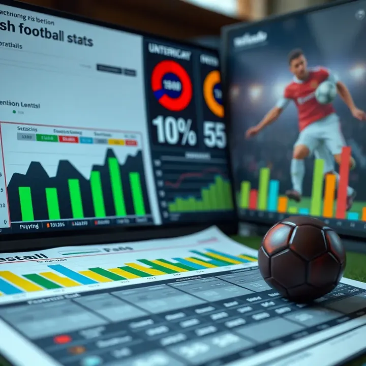 Graph and charts showcasing football statistics and risk management for betting