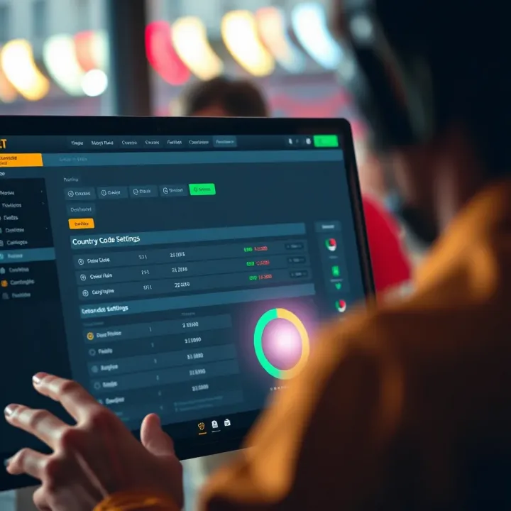 User navigating country code settings on Campobet platform interface