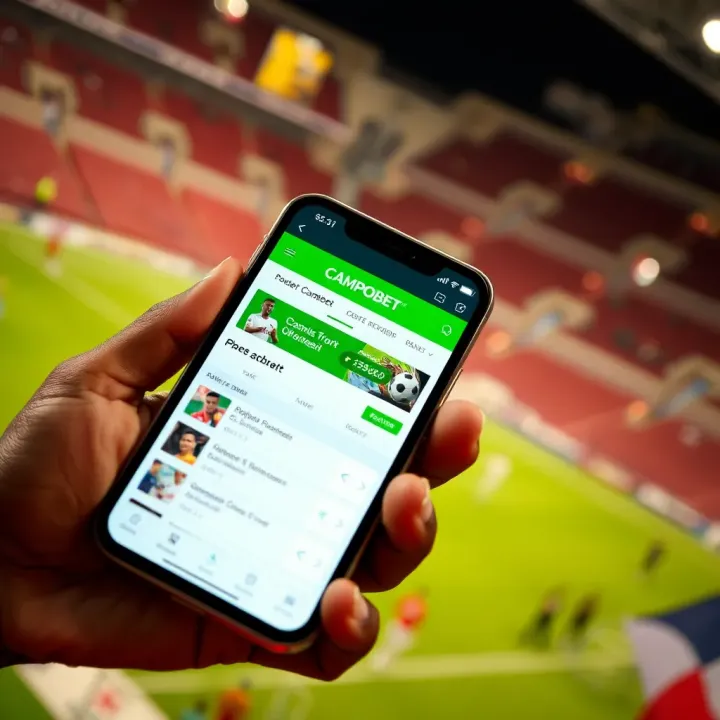 Campobet App Interface on iPhone for Nigerian Users iPhone displaying Campobet app interface with sports betting options