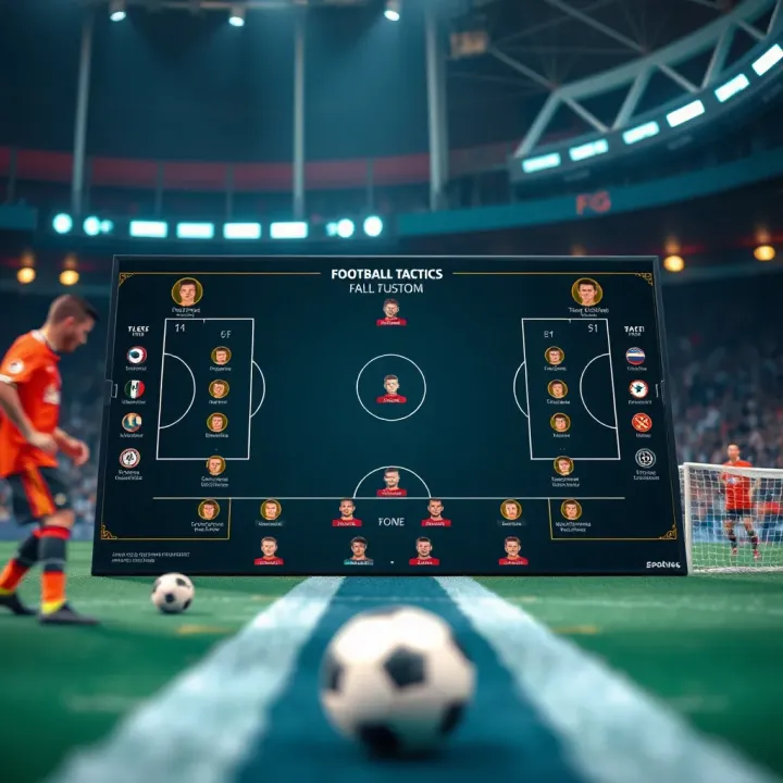 Football tactics board illustrating team formation and strategic plays