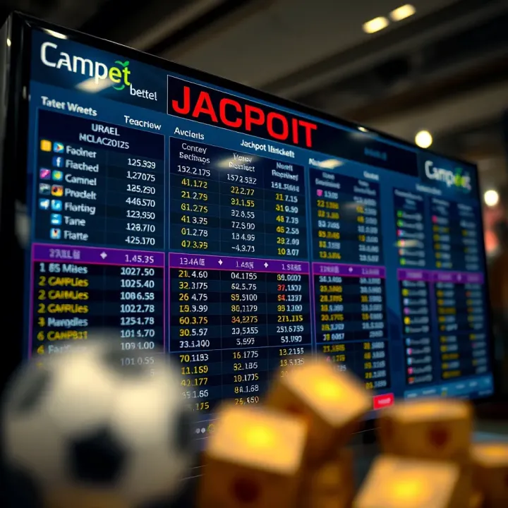 Online betting interface displaying jackpot amounts and betting options