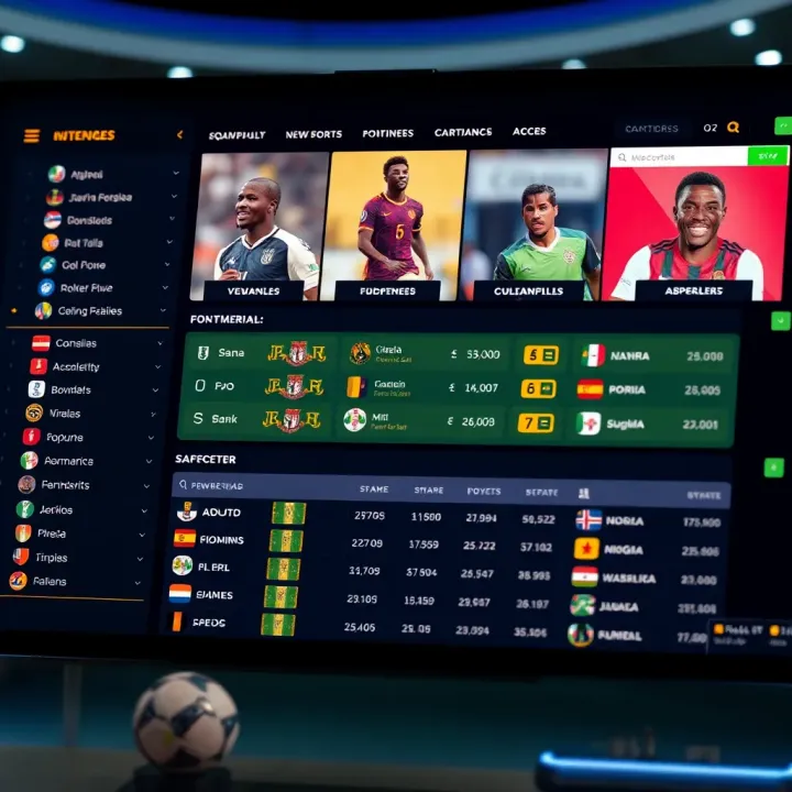 Online sports betting platform interface featuring popular Nigerian football teams and betting options
