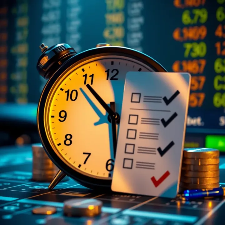 Conceptual graphic showing a clock and a checklist representing troubleshooting and timely resolution of online payment delays