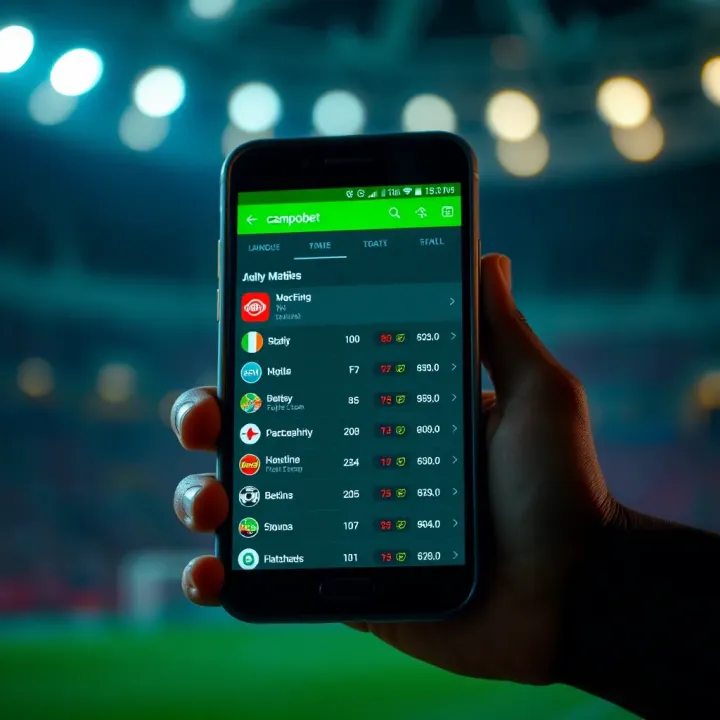 Modern smartphone showing secure sports betting app with betting options