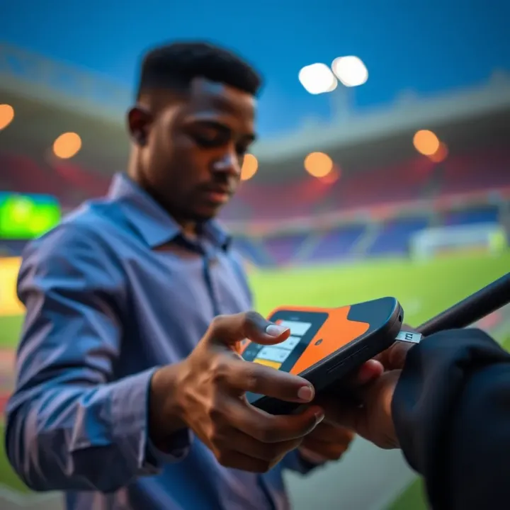 Illustration of a secure mobile transaction for sports betting via USSD code