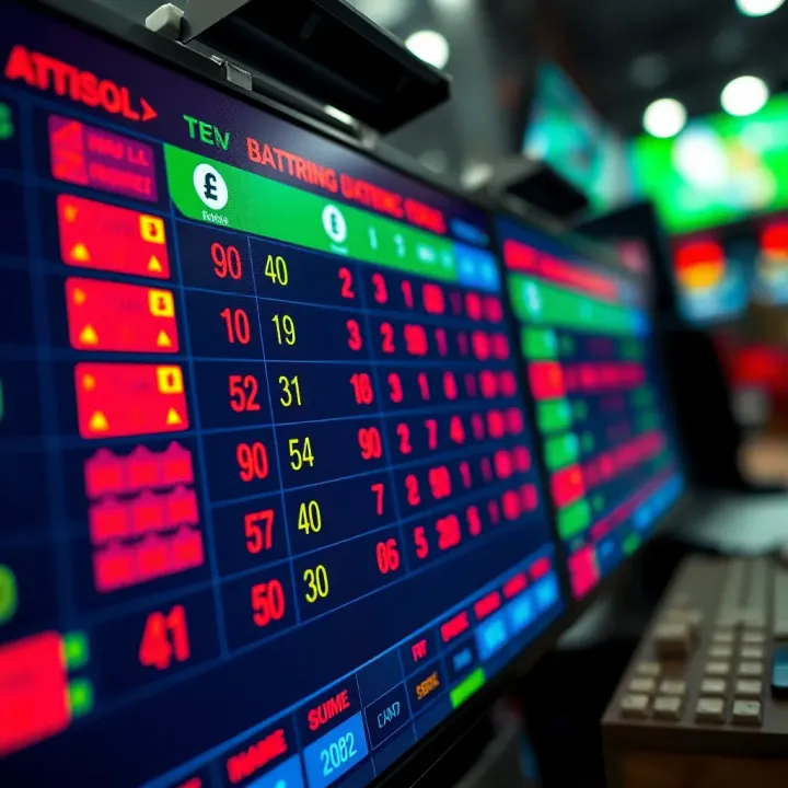 Colorful sportsbook betting odds displayed on a digital device with Nigerian currency symbols