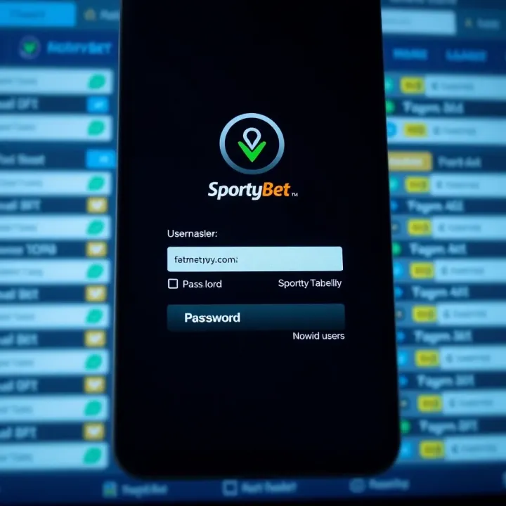 Login screen interface of SportyBet platform showing username and password fields for Nigerian users