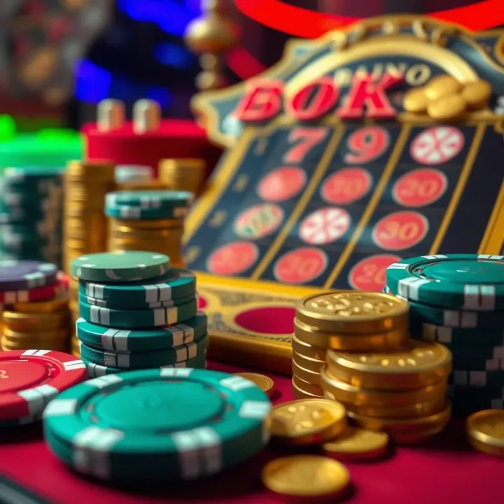 Bankroll Management and Bonus Features in Book of Dead Game Illustration of casino chips, coins, and bonus symbols representing bankroll management and bonus features