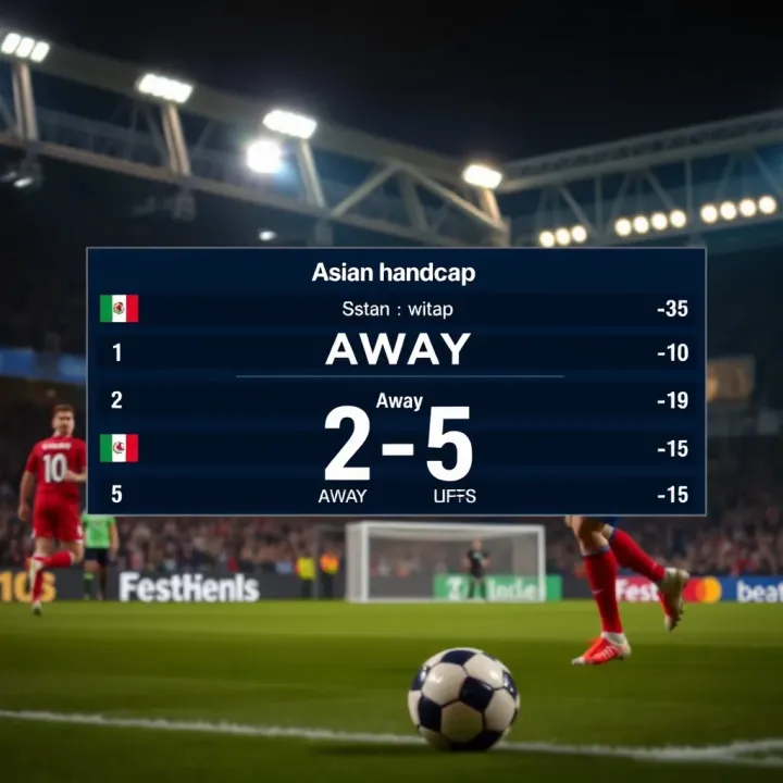 Graphic illustrating football match score with away team advantage highlighted