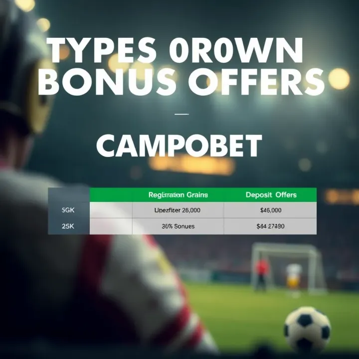 Graphic showing different types of Campobet bonuses available for Nigerian users including registration and deposit offers