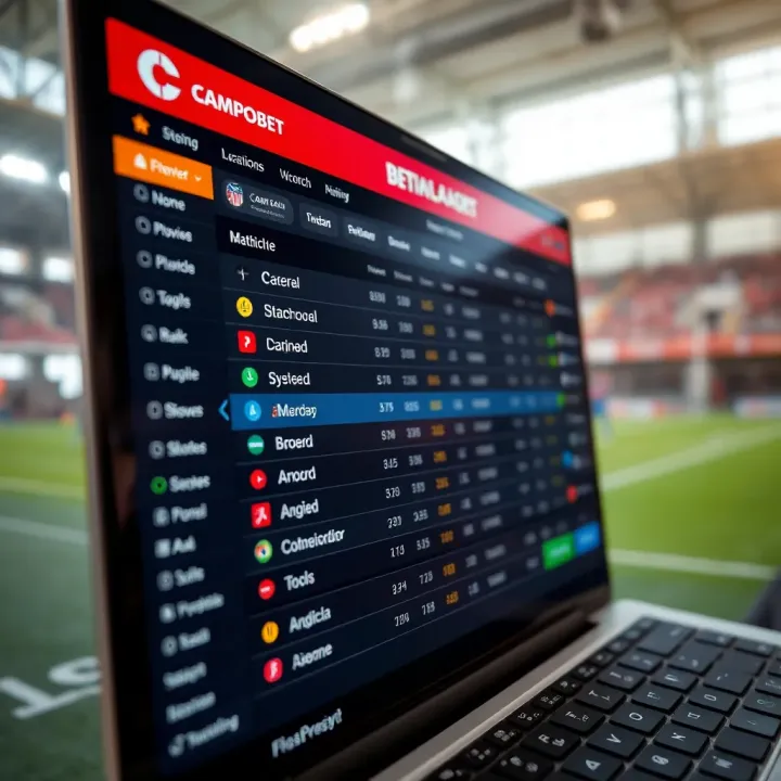 Online sports betting platform interface displaying odds and match options