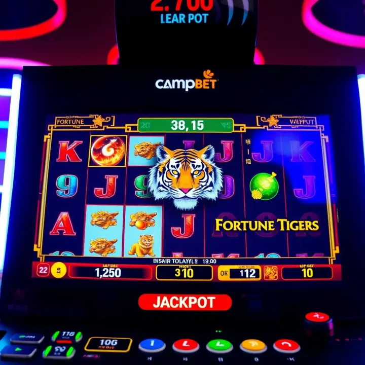 Fortune Tiger game screen showing vibrant symbols and jackpot indicators